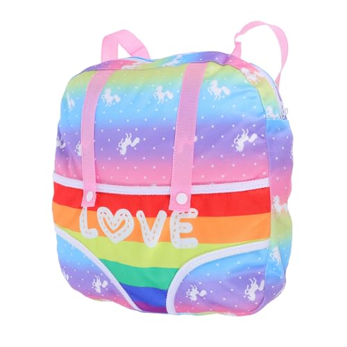 YARNOW Puppenrucksack Babypuppentasche Wickeltasche für Babypuppen Cartoon Doll Bag Rucksackträger für Puppen Babypuppensachen Tragetasche für Babypuppen Zubehör für Babypuppen Polyester von YARNOW