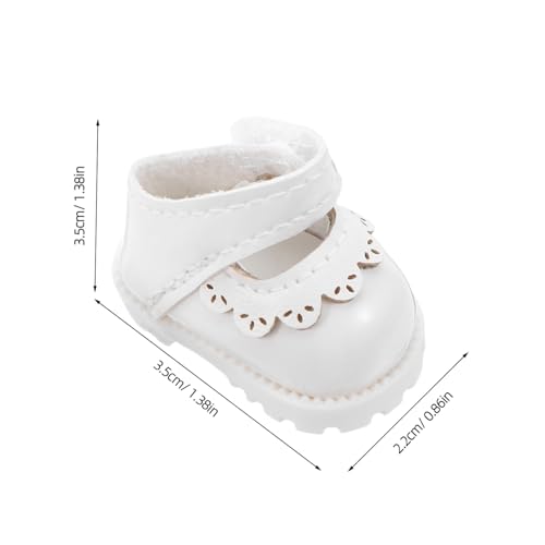 YARNOW Puppenschuhe Weiß PU Leichtgewichtige Flats Ersatz für Dollhouse Kostüm Zubehör Komfortable Passform und Modernes Design für Babypuppen von YARNOW