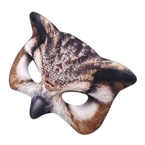 YARNOW Realistische Eulenmaske Halbgesichts Masquerade Tiermaske Braun für Halloween Karneval Party Cosplay Dekoration von YARNOW