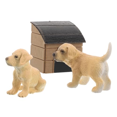 YARNOW Realistische Hundefiguren, Spielzeug Mit Hundehaus-Set, Welpenfiguren, Spielset Für Die Mini-tierfiguren-Sammlung Und Feengarten-zubehör von YARNOW