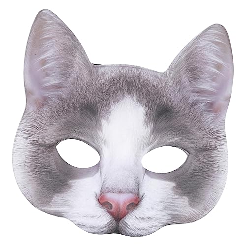 YARNOW Realistische Katzenmaske für Halloween Maskenball und Cosplay Komfortable Tiermaske mit Lebensechtem Design für Partys und Karneval von YARNOW
