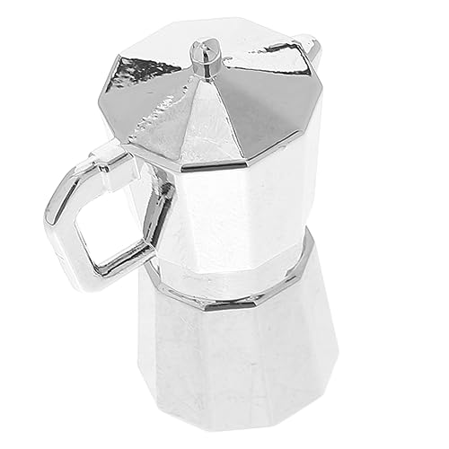 YARNOW Realistische Mini Kaffeekanne Modell Silberfarbene Puppenhaus Zubehör Lebensechte Handliche Kaffeemaschine für Mini Küchen und Miniatur Szenen von YARNOW