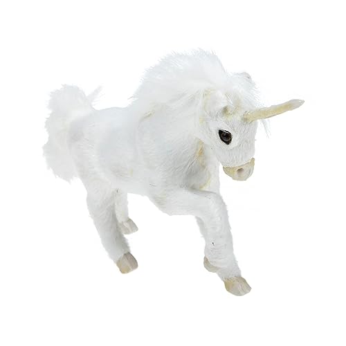 YARNOW Realistisches Einhorn Kuscheltier Kunstfell Detailgetreues Plüsch Tiermodell Leicht und Tragbar Vielseitig als Dekoration und Lernspielzeug für Geeignet von YARNOW
