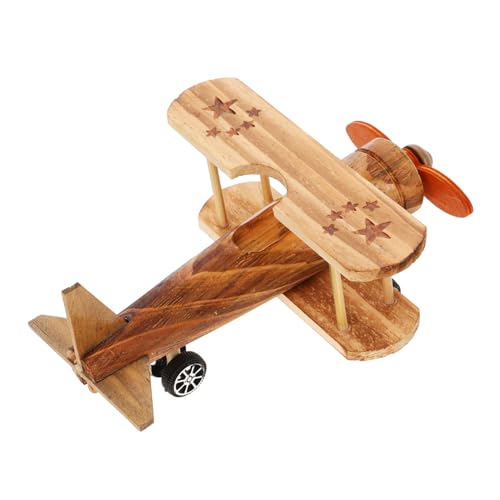 YARNOW Retro Holzflugzeug Modell Vintage Flugzeug Dekoration Aus Holz Für Kinderzimmer Büro Und Regal Und Langlebig Kreative Raumdekoration Für Sammler von YARNOW