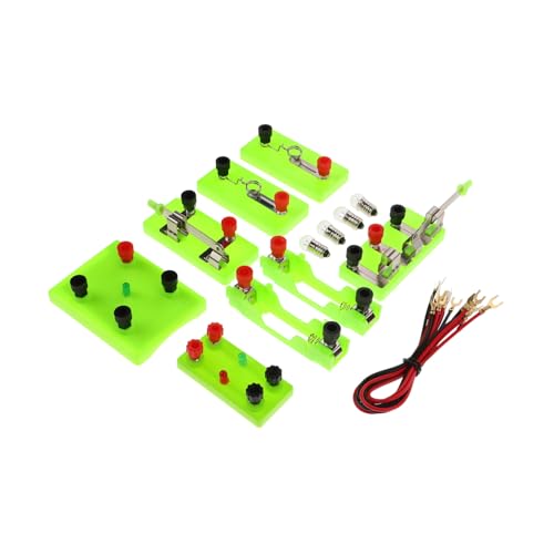 YARNOW Schaltungsexperimentset Studenten Elektrosatz Experimente elektronische Kits Elektrizität Entdeckung Schaltung Lampensockel Schaltungen für LED-Display-Halter Metall Grün von YARNOW