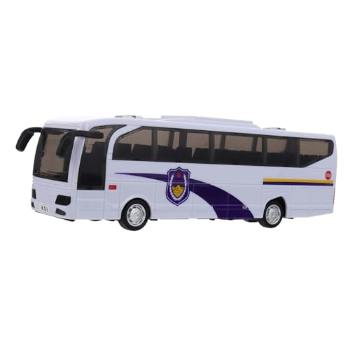 YARNOW Schulbus Für Lernspielzeug Mit Geräuschen Großer Push and Go Fahrzeug Schulbus Modell Weiß Für Kreative Fantasie Und Motorikfähigkeiten von YARNOW
