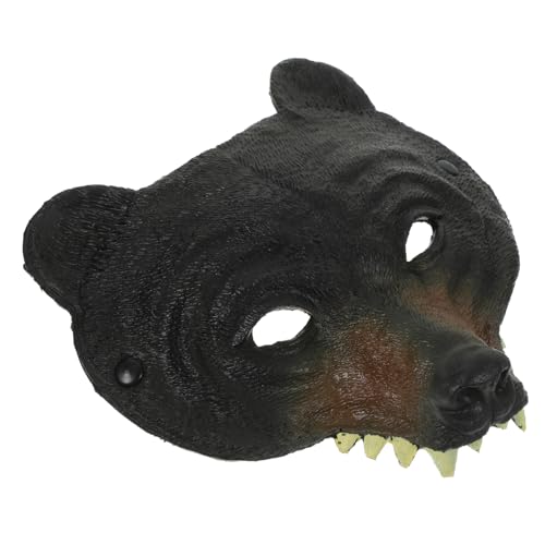YARNOW Schwarze Bären Maske aus PU Leicht Elastisch für Karneval Festival Kostüm Party Dekorationen Cosplay Foto Requisite von YARNOW