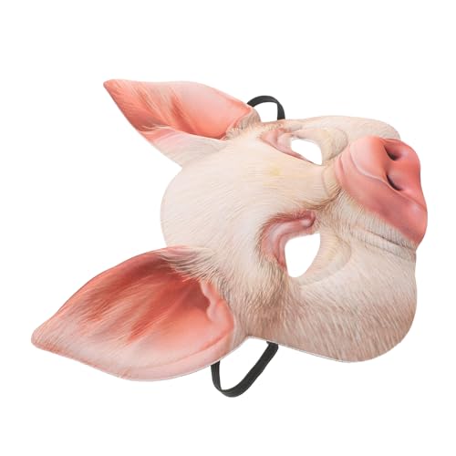 YARNOW Schweinemaske Halloween-Tiermaske Eva-Halbgesichts-Schweinekostüm Für Maskenball Party Verkleidungszubehör Festival Cosplay 1 Stück (Pink) von YARNOW