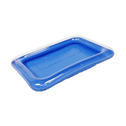 YARNOW Schwimmbad Puppenbecken Kleines Poolspielzeug Luftaufblasbares Tablett Wasserschalen Aufblasbarer Tisch Eiswürfelschale Für Das Essensbuffet Lebensmittelbehälter PVC Blau von YARNOW