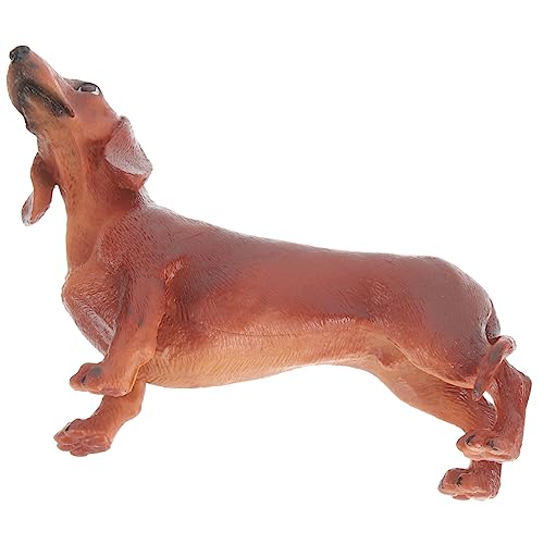 YARNOW Simulation Dog Figurine Realistische Hund Figur für Kinderzimmer Lifelike Deko Tierfigur Pädagogisches Kreativität Braun von YARNOW