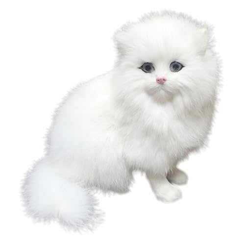 YARNOW Simulation Furry Cat Doll Realistische Plüschkatze Dekoration für Zuhause und von YARNOW