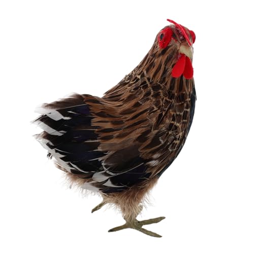 YARNOW Simulations-Hühnermodell DIY-Ostermaterialien Ostern-Statue Hühnerfigur Requisiten lehren Ostern basteln Mini-Simulationshuhn Gastgeschenke für Ostern Feder von YARNOW