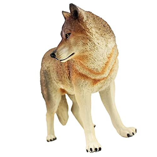 YARNOW Simulierte Palm -Wolfsspielzeug kinderspielzeug Tierwelt Tierdekor Wolf-Ornament Wolfsfiguren dekorative Wolfsstatue Simulationstiermodell Plastik Brown von YARNOW
