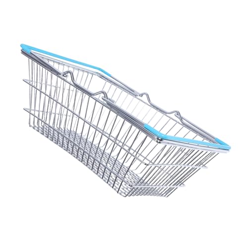YARNOW Simulierter Einkaufskorb Mini-einkaufskorb Einkaufskorb Aufbewahrungskorb Für Küchenspielzeug Kleine Körbe Mit Griffen Für Toy Grocery Korb Himmelblau Eisen von YARNOW
