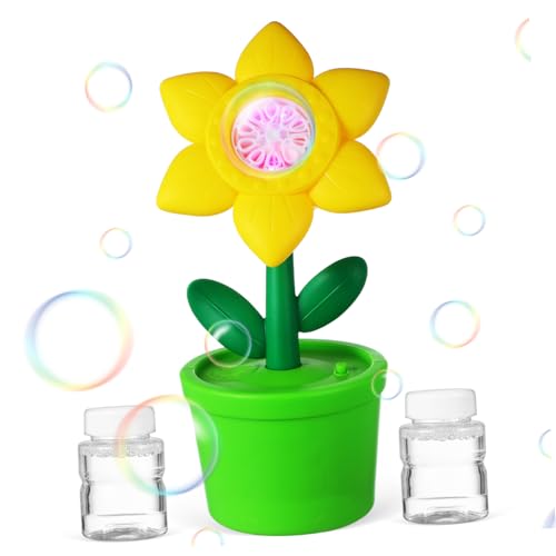 YARNOW Sonnenblumenblasenmaschine im Freien Hersteller Blasenmacher automatische Seifenblasenmaschine Outdoor Bubble Machine für Party kleine Seifenblasenmaschine Plastik von YARNOW