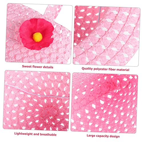 YARNOW Sonnenhut Aus Stroh Mädchen Kleinkinder Sonnenhut Strand Teepartyhüte Für Mädchen Strandhut Kind Bucket Hat Sommer Sommer Sonnenhut-mädchen Stroh Strandhut Strandtasche Polyester von YARNOW
