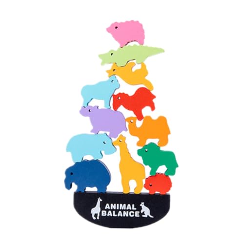 YARNOW Stackable Tier Balance Farbenfrohe Kreative Tierformen für Fördert Soziale Fähigkeiten Geduld und Vorstellungskraft Montessori für Kleinkinder Lernspielzeug für Kreative von YARNOW