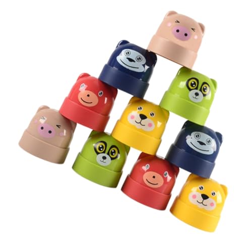 YARNOW Stapelspielzeug Bunte Bauklötze Lernspiel für Frühe Motorischer Fähigkeiten und Kreativität Robustes Glattes Material für Jungen und Mädchen von YARNOW