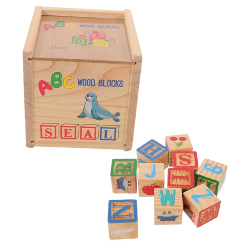 YARNOW Teiliges Holz Buchstaben und Zahlenbausteine mit Abgerundeten Kanten Lernspielzeug für Kleinkinder Montessori Pädagogisch Fördert Kreativität und Motorische Fähigkeiten von YARNOW
