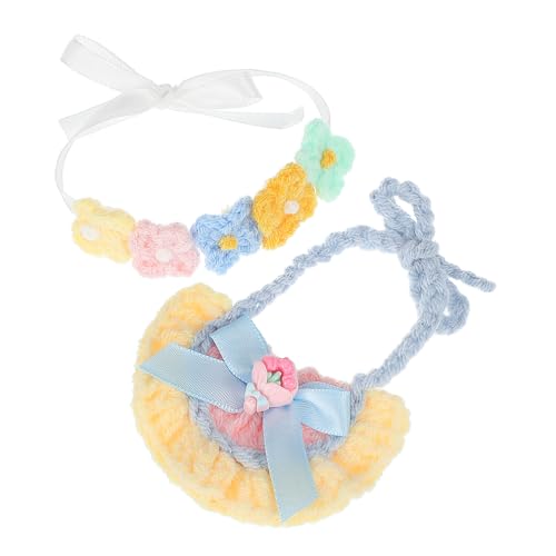 YARNOW Teiliges Puppenbekleidungs-Set mit Gestricktem Blumenhaarband Spucktuch Kompatibel für Mini Puppen Modisches Zubehör für Mädchen zum Mix Match von YARNOW