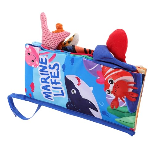 YARNOW Knisterbuch für Neugeborene Weiches Stoffbuch für Kleinkinder Ruhiges Design für Unterwegs Lernspielzeug mit Meeresmotiven Sensorisches Spielzeug zur Frühen Entwicklung von YARNOW