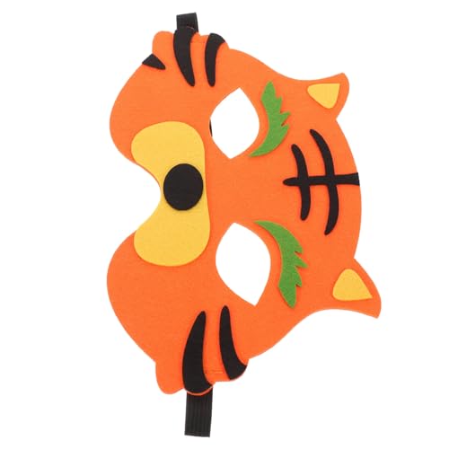 YARNOW Tiger Halbgesichts Maske aus Filz Verstellbar Realistische Tiermaske für Halloween Kostümparty Karneval und Verkleidung Halloween Masken Requisite von YARNOW