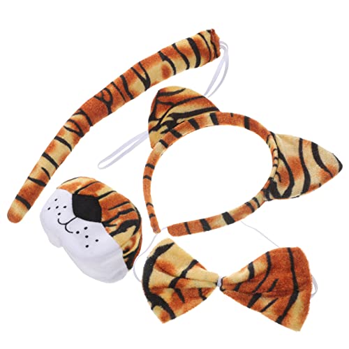 YARNOW Tiger Kostümset für Tiger Ohren Stirnband Nase Fliege und für Cosplay Halloween und Karneval Spaßige Tierkostüm Zubehörteile für Kleine Fans von YARNOW