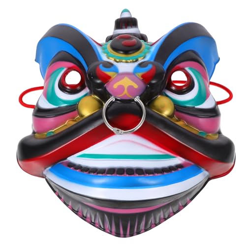 YARNOW Traditionelle Chinesische Löwenmaske Handgefertigt für Tanzaufführungen und Dekorative Maske für Halloween Karneval und Festliche Maskeraden von YARNOW