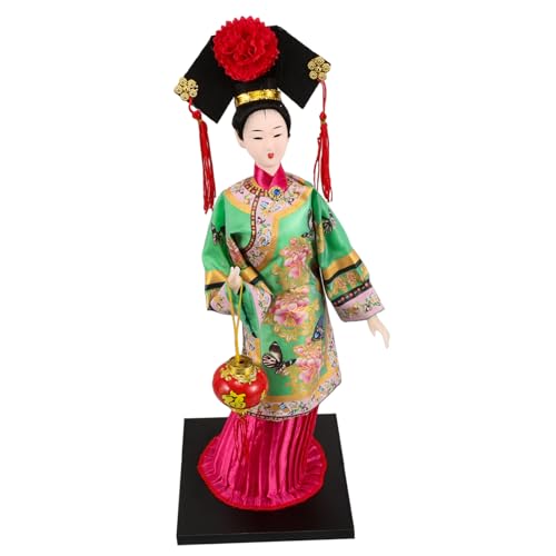 YARNOW Traditionelle Kleidungpuppen basteln orientalische Puppen chinesische Puppenfigur chinesische Seidenpuppe Traditionelles chinesisches Kunsthandwerk Gips Green von YARNOW