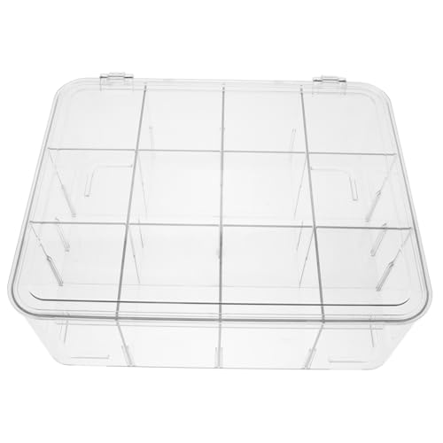 YARNOW Transparente Kartenbox mit Fächern Abnehmbare Trennwände Robuster Kunststoff Kartenhalter für Sammelkarten und Spielkarten Klarer Organizer für Ordentliche Aufbewahrung und von YARNOW