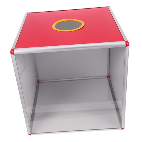 YARNOW Transparente Wahlurne Einseitig Roter Würfel Spendenbox Abstimmungsbox für Party Spiele Jahrestreffen Robuste Losbox mit Schlitz für Tombola und Geldgeschenke von YARNOW