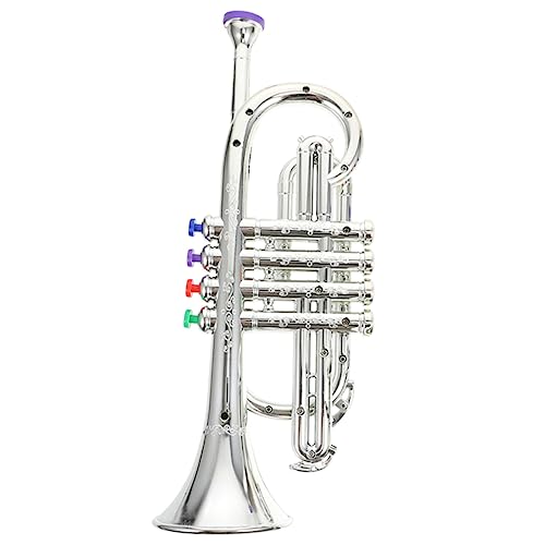 YARNOW Trompete Leichte Musikinstrument Trompete aus Hochwertigem für Kleinkinder zur Musikalischer Fähigkeiten und Kreativität Silberne Version von YARNOW