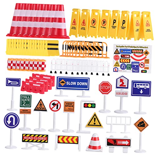 YARNOW Verkehrszeichen Spielset für Teiliges Set Straßenmodellen zur Verkehrserziehung und Kreativen Sandbox für Lernzwecke und Gruppenspiele von YARNOW