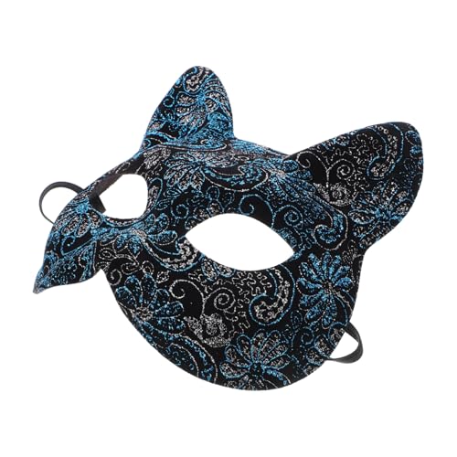 YARNOW Vintage Katzenmasken Halbgesichtsmaske mit Elastischem Band Realistische Karnevalsparty Maske für Damen und Herren Geeignet für Fasching Cosplay und Maskenball von YARNOW