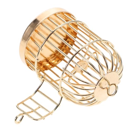YARNOW Vogelkäfigmodell deko Puppenhaus Vogelkäfig Metall Golden von YARNOW