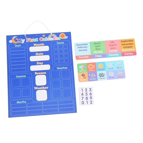 YARNOW Vorschul Kalender Für Lernspielzeug Mit Wetterdiagramm Kognitiven Funktionen Und Magnetischen Elementen Für Entwicklung Farbwahrnehmung von YARNOW