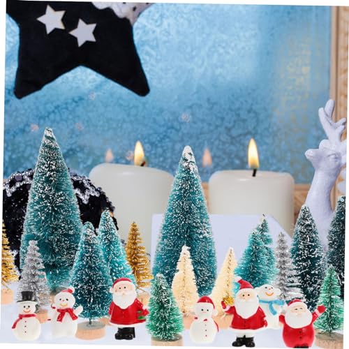 YARNOW Weihnachtliche Miniaturfiguren Detailreiche Weihnachtsdeko für DIY Mikro Landschaften Robuste Miniaturen für Puppenhaus und Tischdekoration Vielseitig für Festtagsfeiern und von YARNOW