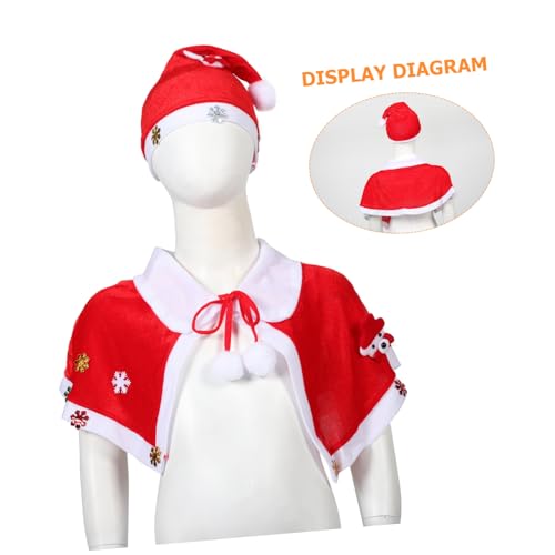YARNOW Weihnachtskostüm Teiliges Roter Samtumhang mit Kapuze und Passendem Santa Hut für Festliche Winterfeiern und Weihnachts Cosplay YARNOW Weihnachtskostüm Teiliges Roter Samtumhang mit Kapuze und Passendem Santa Hut für Festliche Winterfeiern und Weihnachts Cosplay von YARNOW