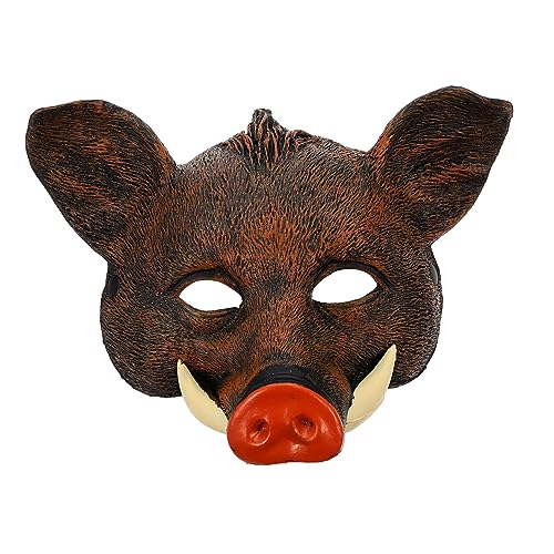 YARNOW Wildschwein Maske Halloween Cosplay Realistische Tiermaske für Erwachsene und Robuste Karneval Masquerade Party Dekorative Outdoor Maske Braun YARNOW Wildschwein Maske Halloween Cosplay Realistische Tiermaske für Erwachsene und Robuste Karneval Masquerade Party Dekorative Outdoor Maske Braun von YARNOW