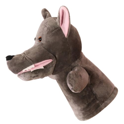 YARNOW Wolf Handpuppe Aus Plüsch Interaktive Tierhandpuppe Für Geschichtenerzählen Großer Für Früherziehungsspielzeug Und Rollenspiele von YARNOW