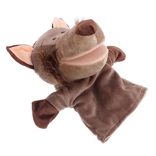 YARNOW Wolf Handpuppe Plüschspielzeug für Tier Fingerpuppen mit Beweglichem Mund Rollenspielzeug Kommunikation und Kreativität Waschbar für Erwachsene von YARNOW