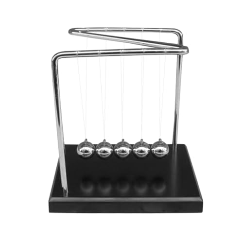 YARNOW Z förmiges Newton Schaukel aus Massivem Holz Mittlere Kinetisches Schreibtischspielzeug und Dekorativer Bumper Ball Wissenschaftliches Ornament für Büro Home Office von YARNOW