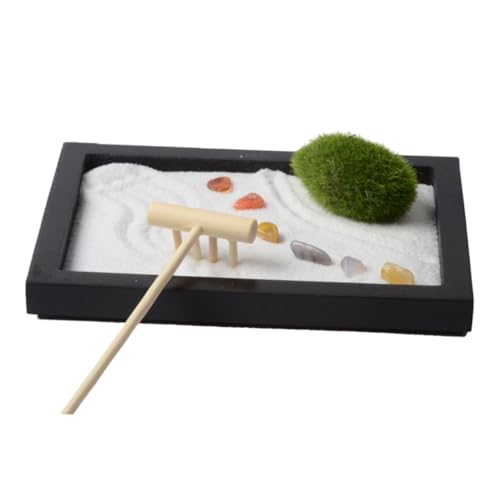 YARNOW Zen Garten Sand Tischdeko mit Simulation Moos und Rechen Elegantes Büro und Wohnaccessoire für Stressabbau für Jede Einrichtung YARNOW Zen Garten Sand Tischdeko mit Simulation Moos und Rechen Elegantes Büro und Wohnaccessoire für Stressabbau für Jede Einrichtung von YARNOW