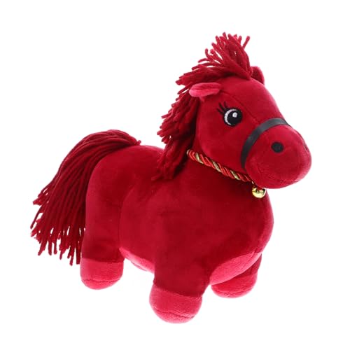 YARNOW Zodiac Pferdeplüschfigur Rotes Plüschtier Glücksbringer Chinesisches Horoskop Maskottchen Kuscheltier Desktop Dekoration für Neujahrsfest von YARNOW