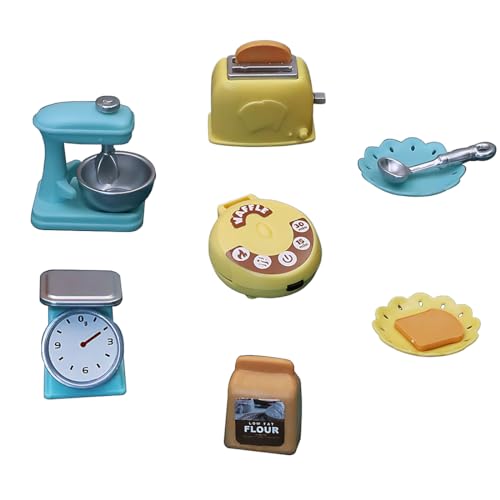 YATEICBC 7 Pcs Mini Puppenhaus Küche Zubehör, Mini Puppenhaus Frühstücksszene Set, 1:12, Harz, Miniatur Lebensmittel Modelle, Puppenhaus Dekorieren Kuchen Zubehör, Pretend Play YATEICBC 7 Pcs Mini Puppenhaus Küche Zubehör, Mini Puppenhaus Frühstücksszene Set, 1:12, Harz, Miniatur Lebensmittel Modelle, Puppenhaus Dekorieren Kuchen Zubehör, Pretend Play von YATEICBC