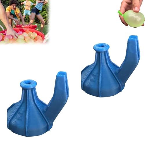 2 in 1 Wasserballons Füllabdeckung, Easy Fill Wasserballons Krawattenwerkzeug, selbstversiegelte Wasserballons Werkzeug für Kinder (2pcs-A) von YAUWIHE