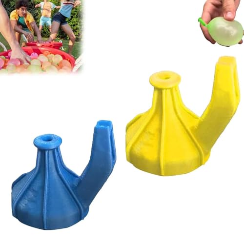 2 in 1 Wasserballons Füllabdeckung, Easy Fill Wasserballons Krawattenwerkzeug, selbstversiegelte Wasserballons Werkzeug für Kinder (2pcs-C) von YAUWIHE