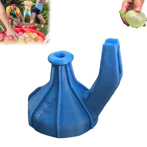 2 in 1 Wasserballons Füllabdeckung, Easy Fill Wasserballons Krawattenwerkzeug, selbstversiegelte Wasserballons Werkzeug für Kinder (Blue) von YAUWIHE