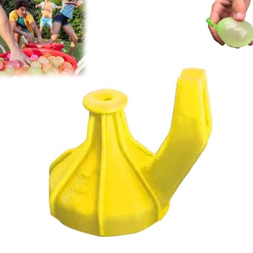2 in 1 Wasserballons Füllabdeckung, Easy Fill Wasserballons Krawattenwerkzeug, selbstversiegelte Wasserballons Werkzeug für Kinder (Yellow) von YAUWIHE