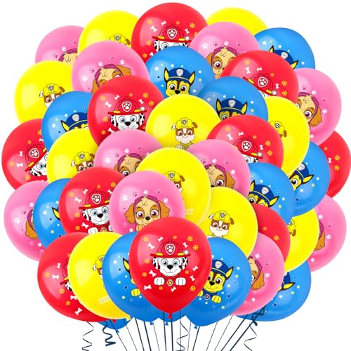 40 Pcs Paw Dog Dekorative Luftballon, Paw Dog Latex Ballons, Paw Dog Luftballon, Paw Dog Geburtstag Luftballon, Paw Dog Gemischte Farben, Cartoon Party Luftballons, Geeignet Für Kindergeburtstage von YAXMME
